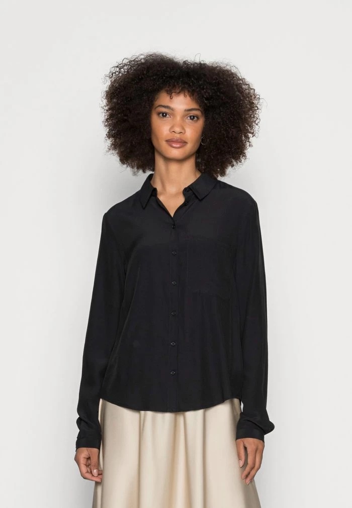 Chemise ANNA FIELD Anna Field Basic Blouse With Pocket Noir Femme | DWX-6751399